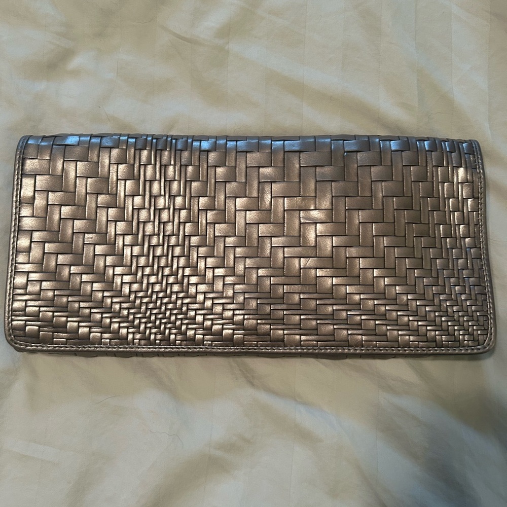 Cole Haan Metallic Woven Clutch